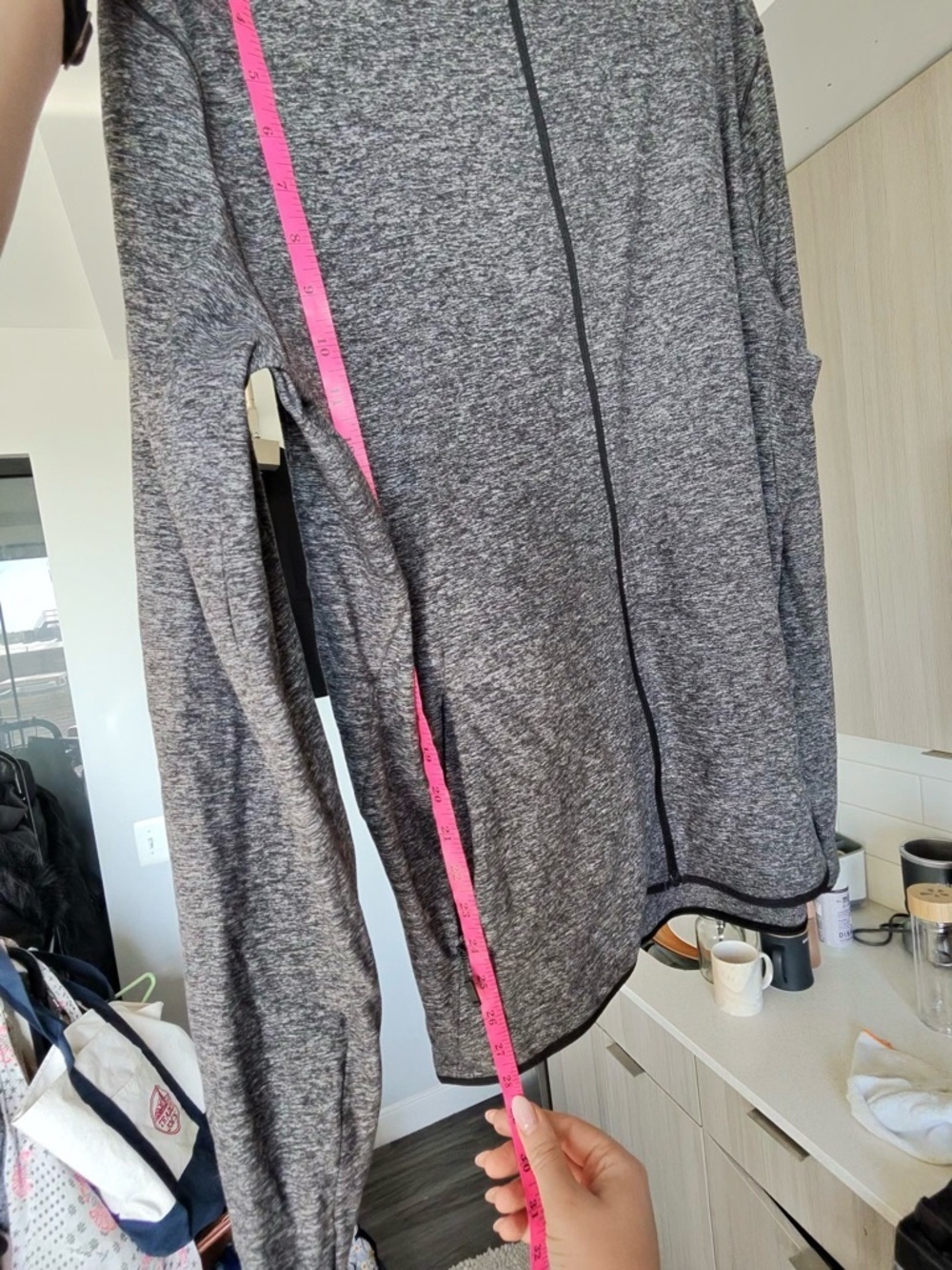 Lululemon Men's Heathered Black Surge Warm Full Zip Hoodie - Size L - Picture 13 of 13